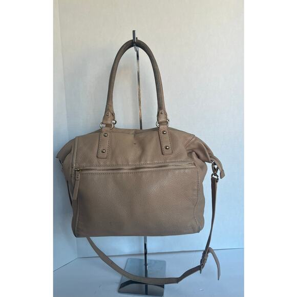 Kate Spade Large Beige Leather Crossbody and Shoulder  Hand Bag Hobo Purse - Picture 1 of 12